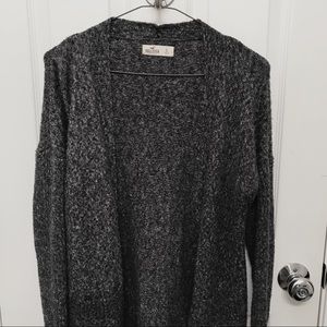 hollister charcoal gray knit cardigan